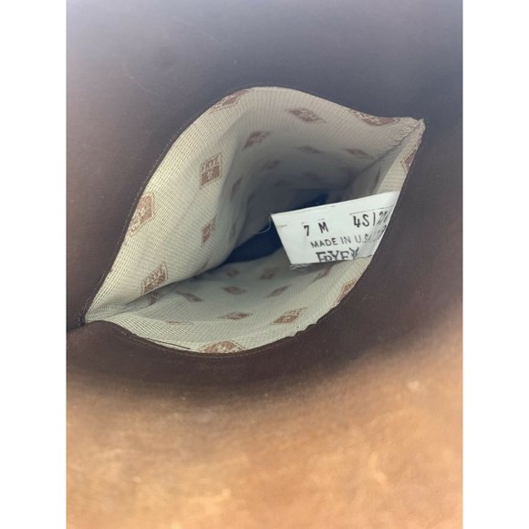 Frye 22169 Size 7 M Authentic Brown Leather Low Heel Mid Calf Boots - Picture 10 of 12